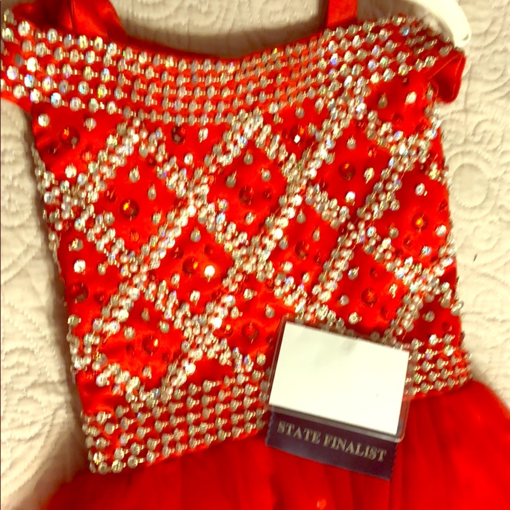 Red pageant dress for girls kids.